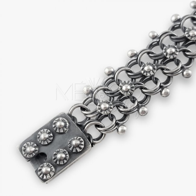 Rustic Sterling Silver Filigree Bracelet