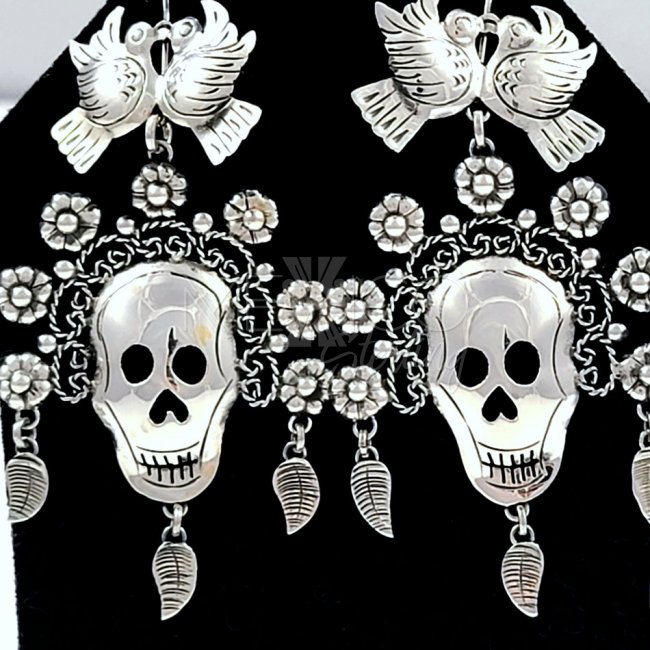 Mazahua Day of the Dead Catrina Earrings