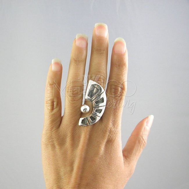 Mexican Silver Stars Organ Ring