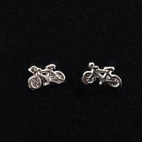 Taxco Silver Miniature Bicycle Post Earrings