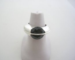 Sterling Silver Ring with Faceted Gemstone