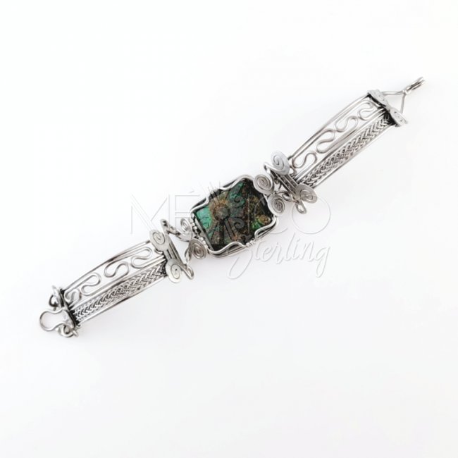 Stainless Steel And Agate Bracelet