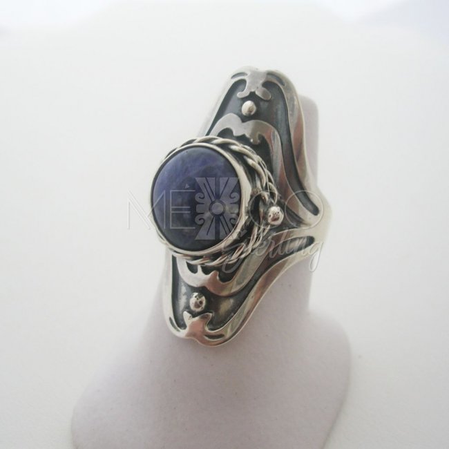 Taxco Silver Poison Ring Dramatic Design