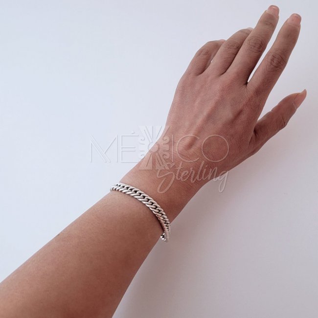 Modern Solid Silver Braided Bracelet