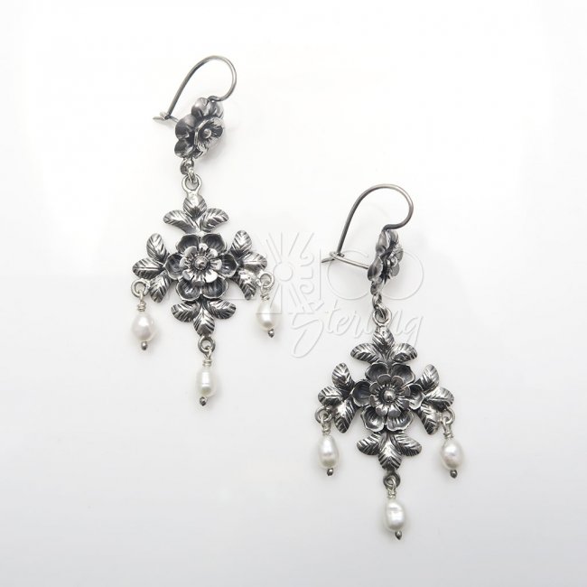 Silver Mazahua Dawn Dangle Earrings