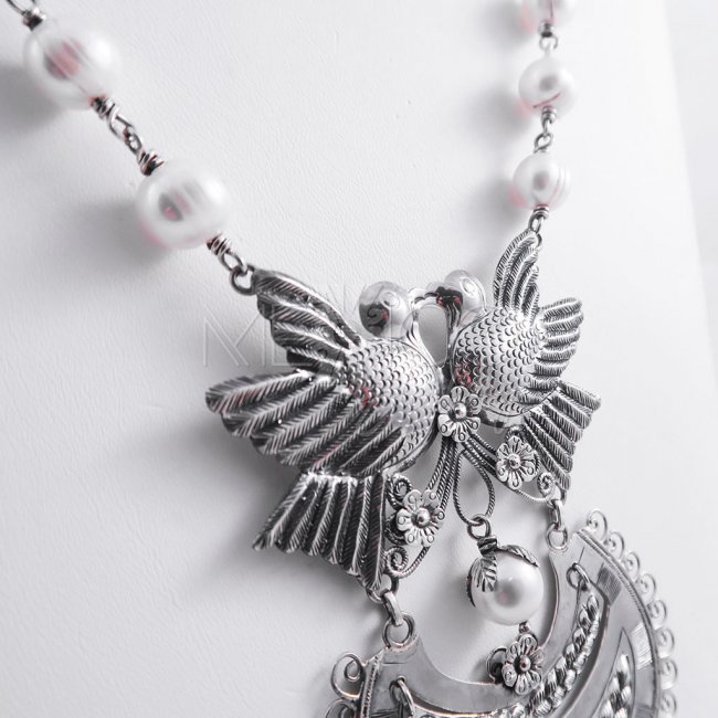 Spiritual Awakening Silver and Pearls Necklace