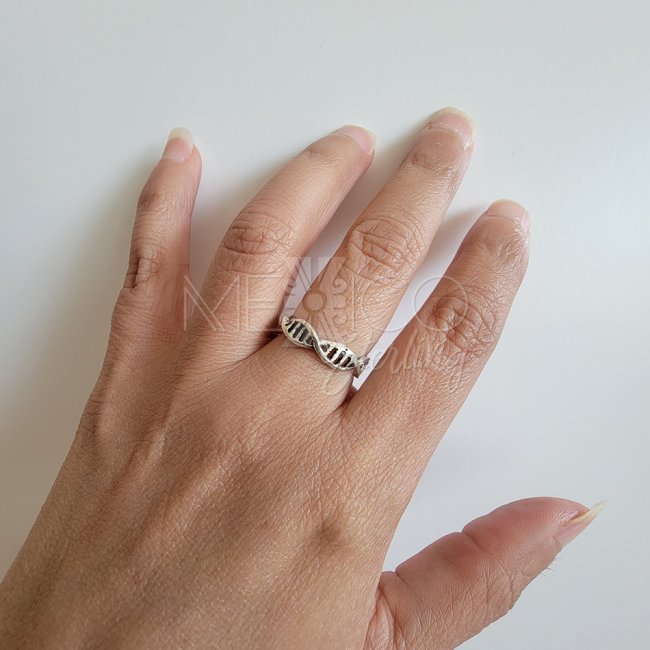 Unique Sterling Silver DNA Shape Ring