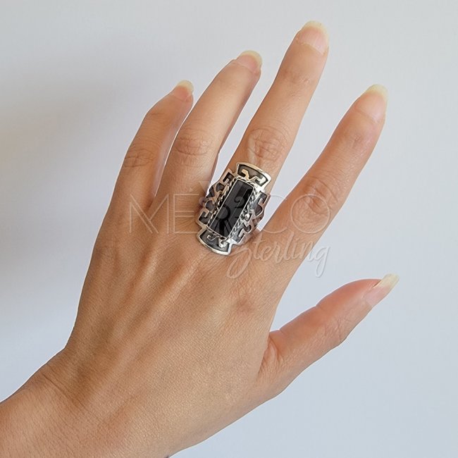 Taxco Silver Aztec Dream Poison Ring
