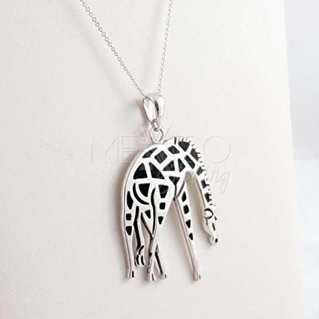 Taxco Silver Playful Giraffe Pendant
