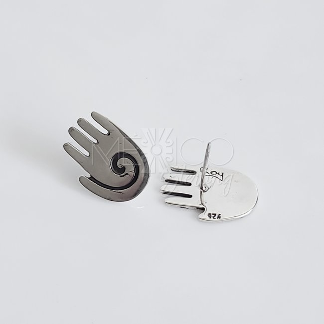 Sterling Silver Tribal Hand Post Earrings