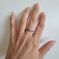 Unique Sterling Silver DNA Shape Ring Unique Sterling Silver DNA Shape Ring