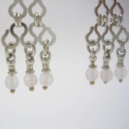 Taxco Silver Dangling Earrings Moonstones