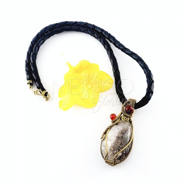 Artisan Brass and Multi Stone Pendant