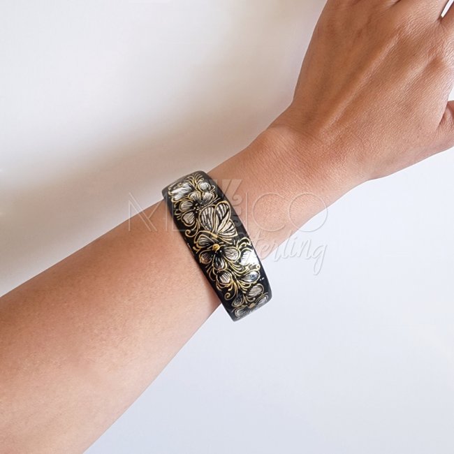 Decorated Artisan Copper Bracelet Cuff