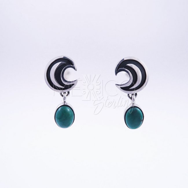 Delicate Taxco Silver Magical Moon Post Earrings