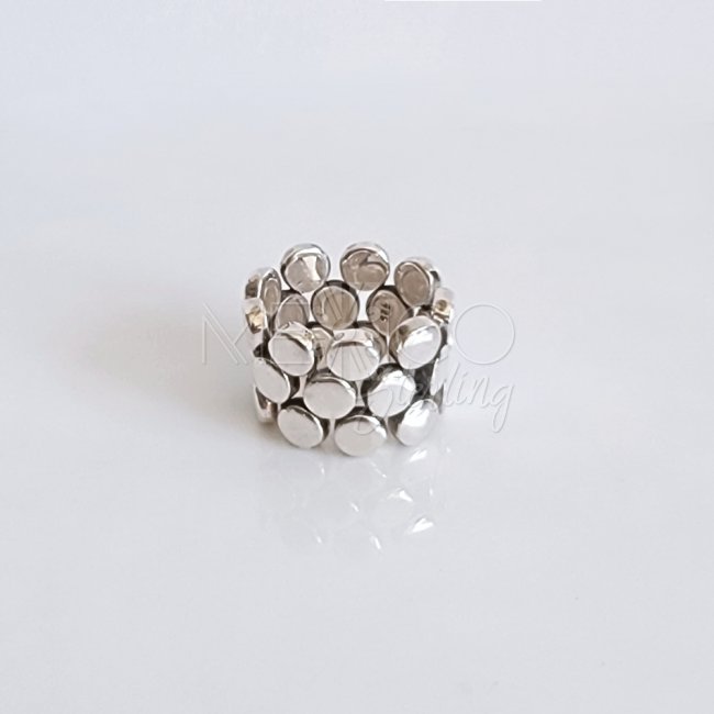 Flexible Silver Bubbles Statement Ring
