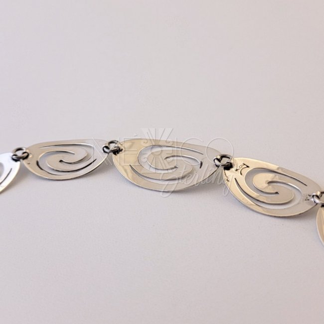 Taxco Silver Water Swirls Bracelet