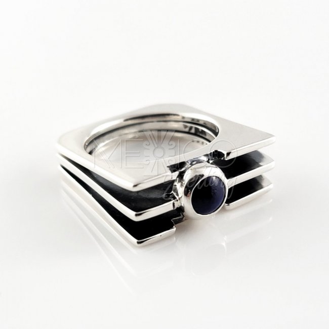 Taxco Silver Amethyst Open Book Ring