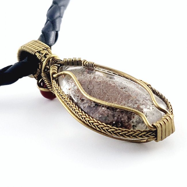 Artisan Brass and Multi Stone Pendant