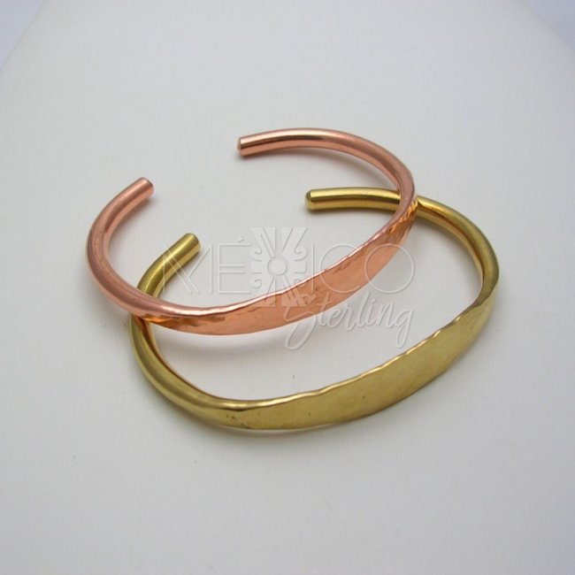 Mexican Hammered Tumbaga Bangle Cuff