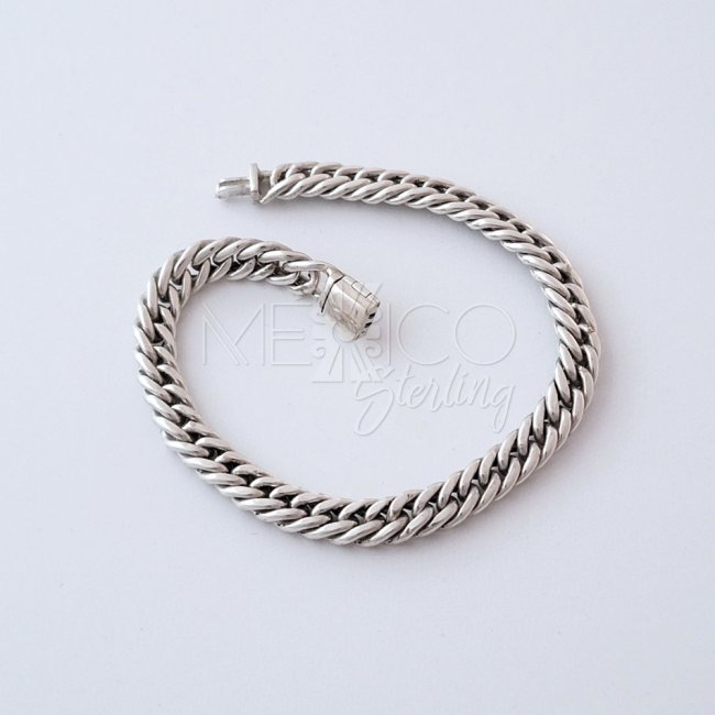 Modern Solid Silver Braided Bracelet