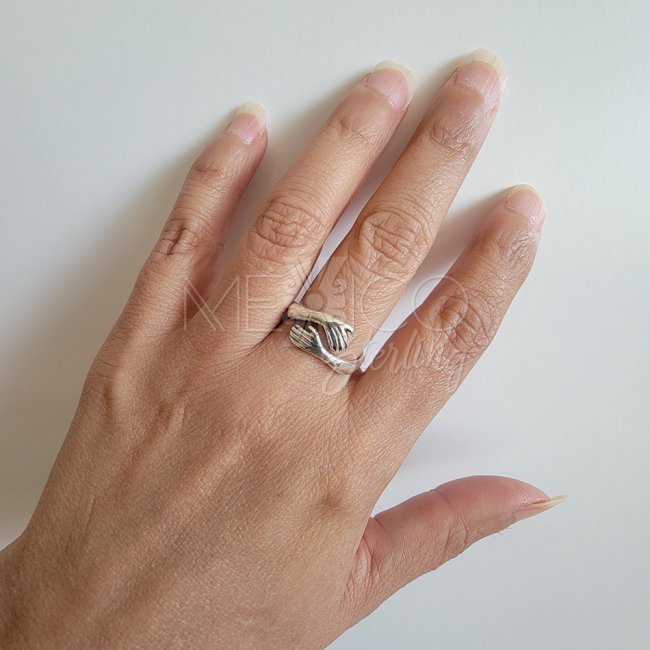 Sterling Silver Tight Embrace Ring