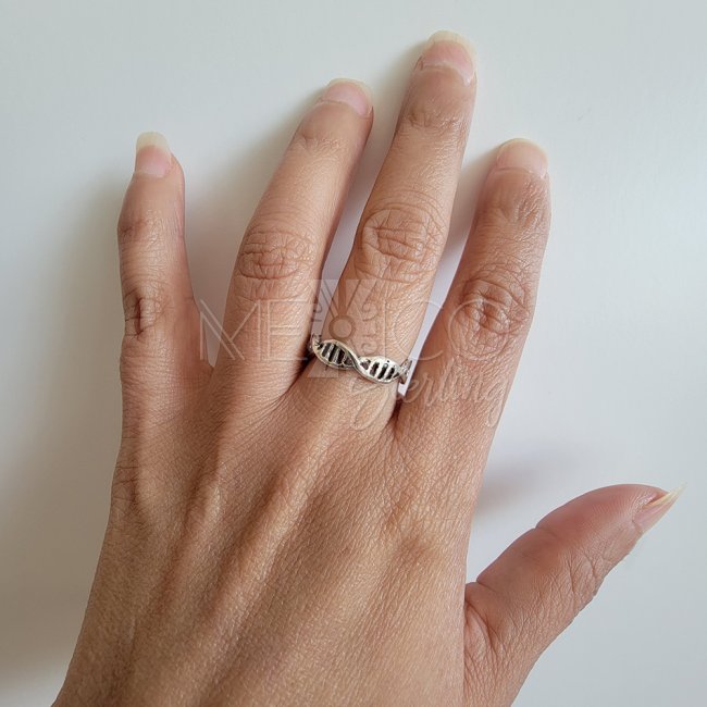Unique Sterling Silver DNA Shape Ring