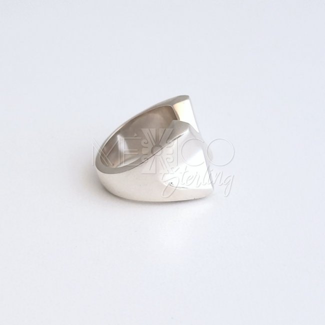 Modern Taxco Solid Silver X ring