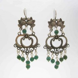 Taxco Silver Dangling Earrings Turquoise