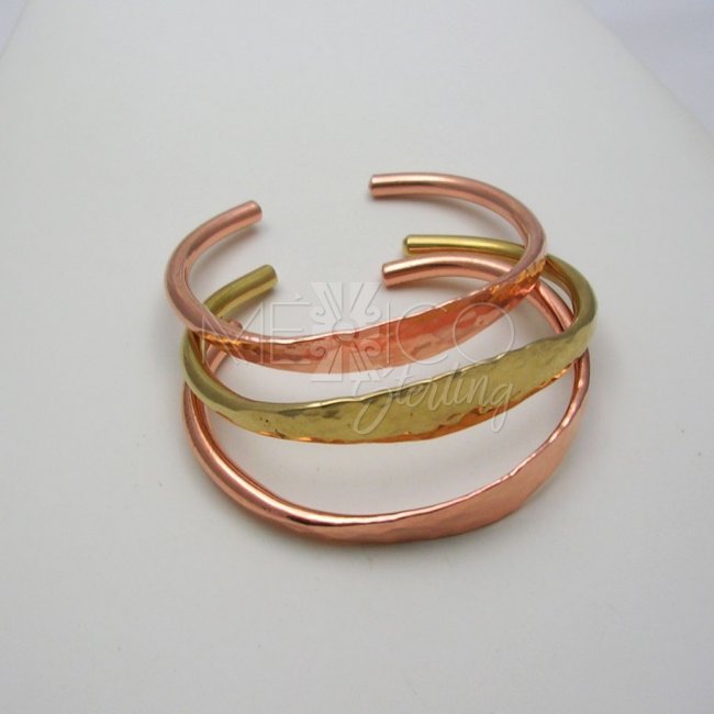 Mexican Hammered Copper Bangle Cuff