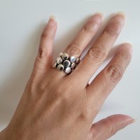 Flexible Silver Bubbles Statement Ring Flexible Silver Bubbles Statement Ring