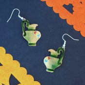 Mexican Decorated Copper Jarritos Earrings