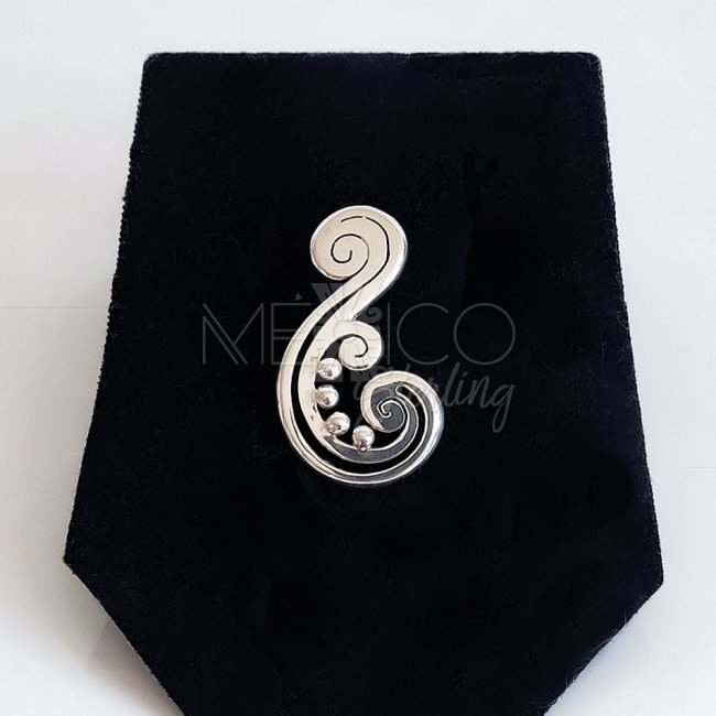 Silver Enchanted Modern Scroll Pendant
