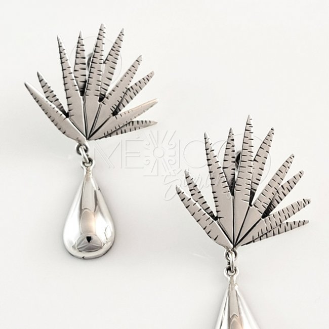 Mexican Silver Agave Earrings