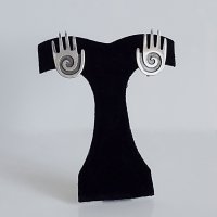 Sterling Silver Tribal Hand Clip On Earrings