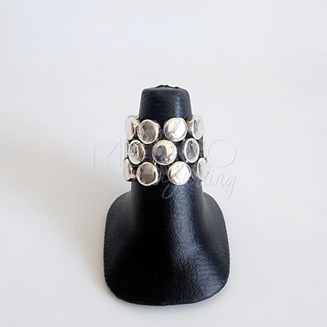 Flexible Silver Bubbles Statement Ring