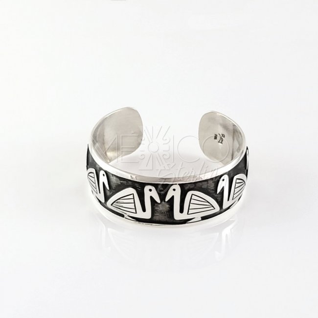Taxco Silver Hopi Style Ducks Bracelet