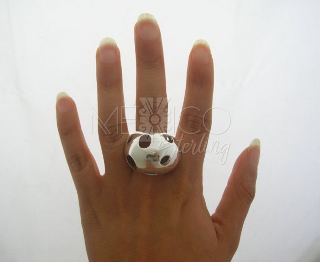 Fashionable Taxco Sterling Silver Lady Bug Ring