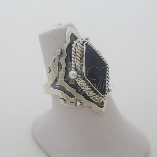 Baroque Taxco Sterling Silver Poison Ring