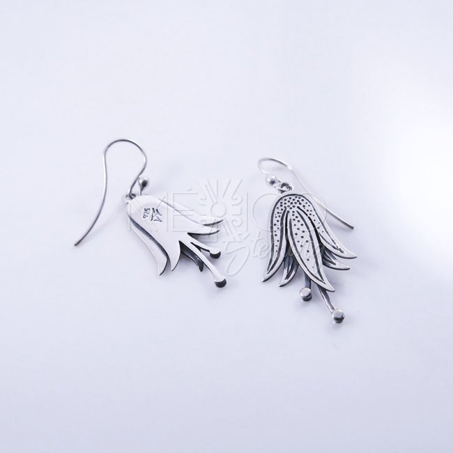 Designer Silver Swimming Lilies Earrings