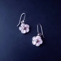 Silver Mother of Pearl Baby Pink Earrings