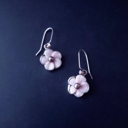 Silver Mother of Pearl Baby Pink Earrings