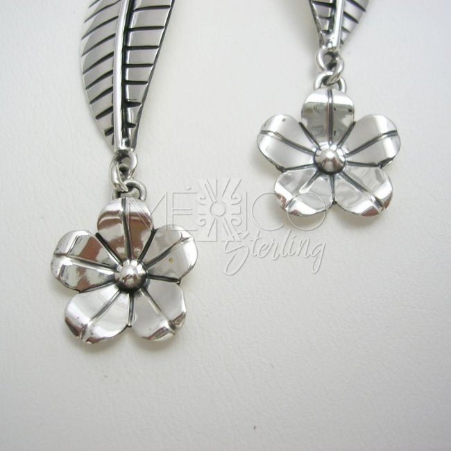 Designer Taxco Silver Long Earrings