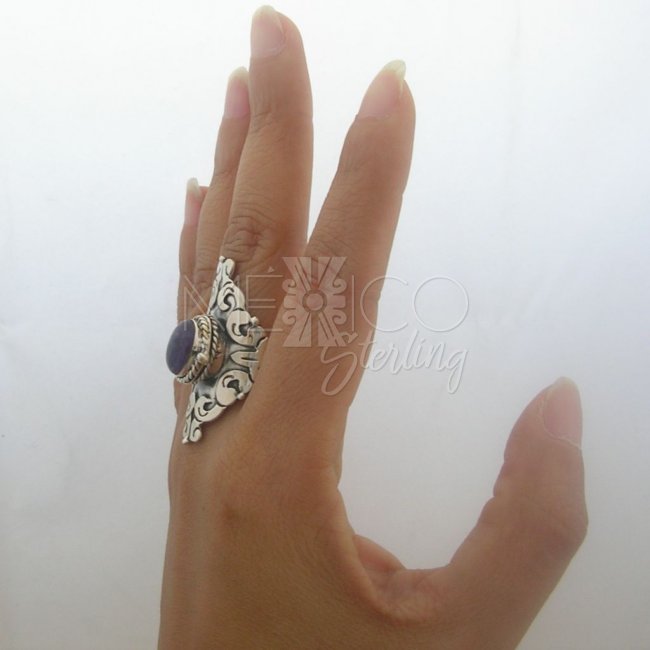 Adjustable Mexican Silver Poison Ring