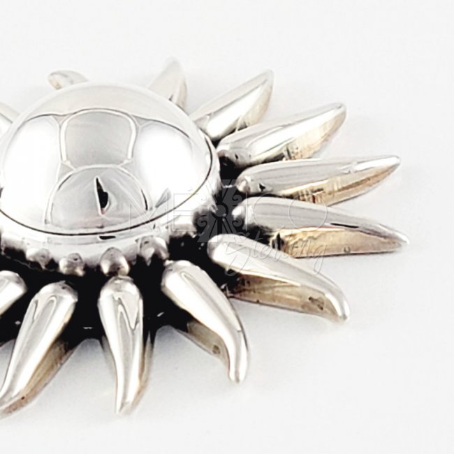 Solid Silver Bright Sun Large Pendant