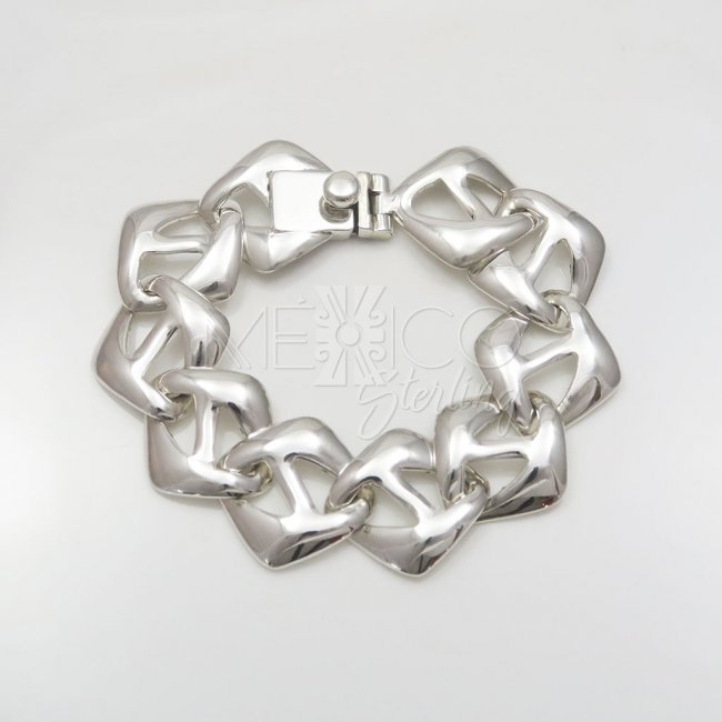 Taxco Silver Geometric Illusion Bracelet