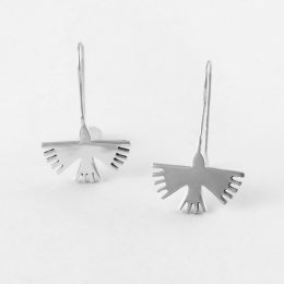 Nazca Dream Birds Small Silver Earrings