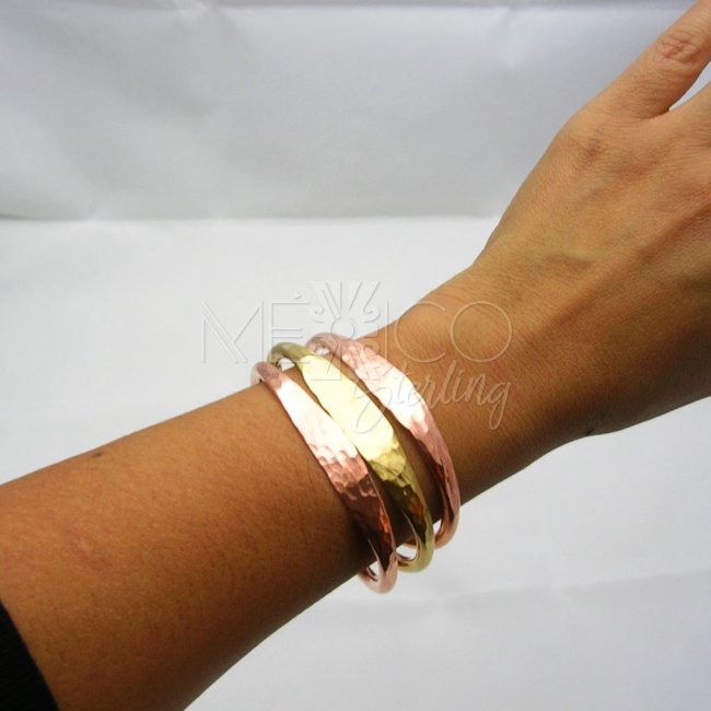 Mexican Hammered Tumbaga Bangle Cuff