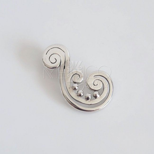 Silver Enchanted Modern Scroll Pendant