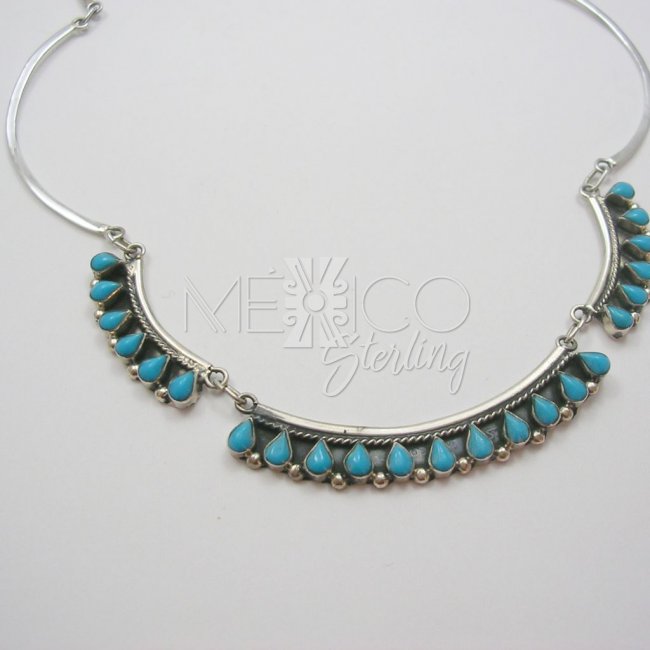 Delicate Silver and Faux Turquoise Necklace